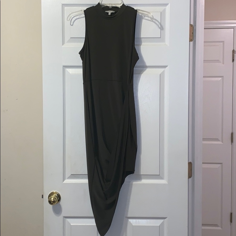 ARMY GREEN ASYMMETRICAL DRESS